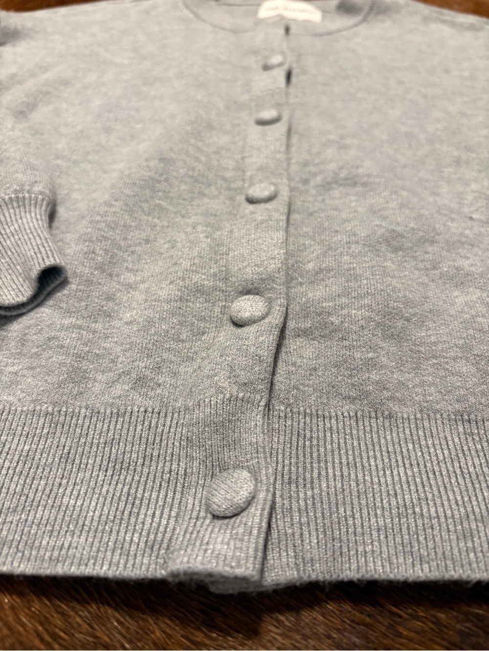 Frame Assembly Kids' Light Gray Button-Front Cardigan - Picture 2 of 5